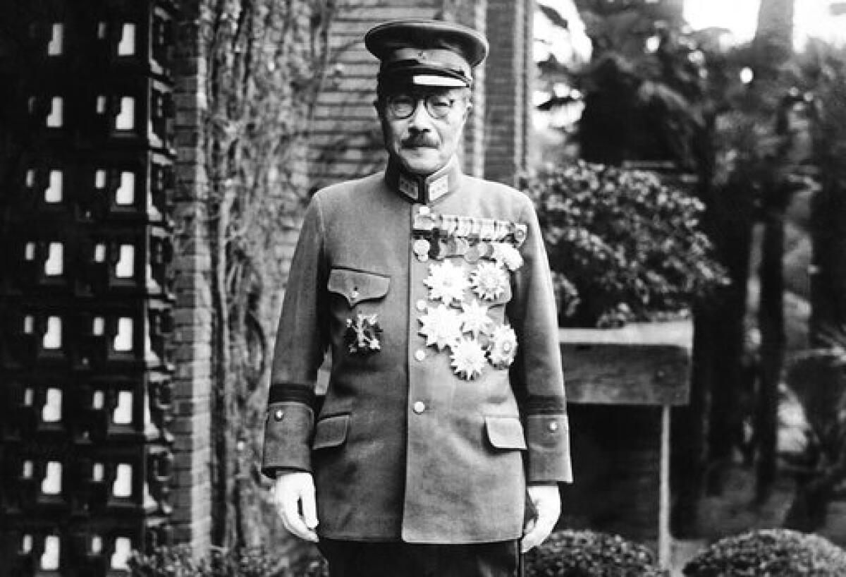 Japan's wartime Prime Minister Gen. Hideki Tojo in unfirom with medals on it