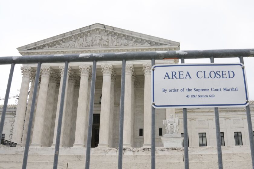 The Supreme Court building is seen on Capitol Hill, Monday, March 27, 2023, in Washington. (AP Photo/Mariam Zuhaib)