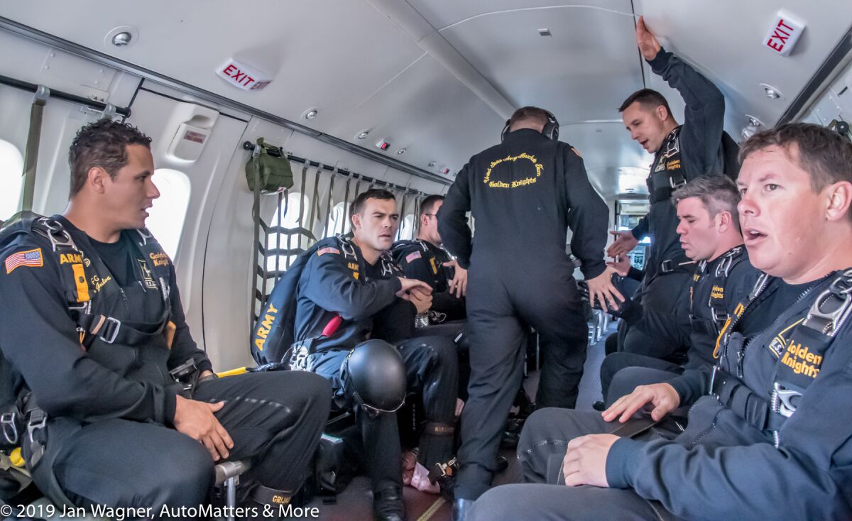 U.S. Army Golden Knights preparing for their skydive