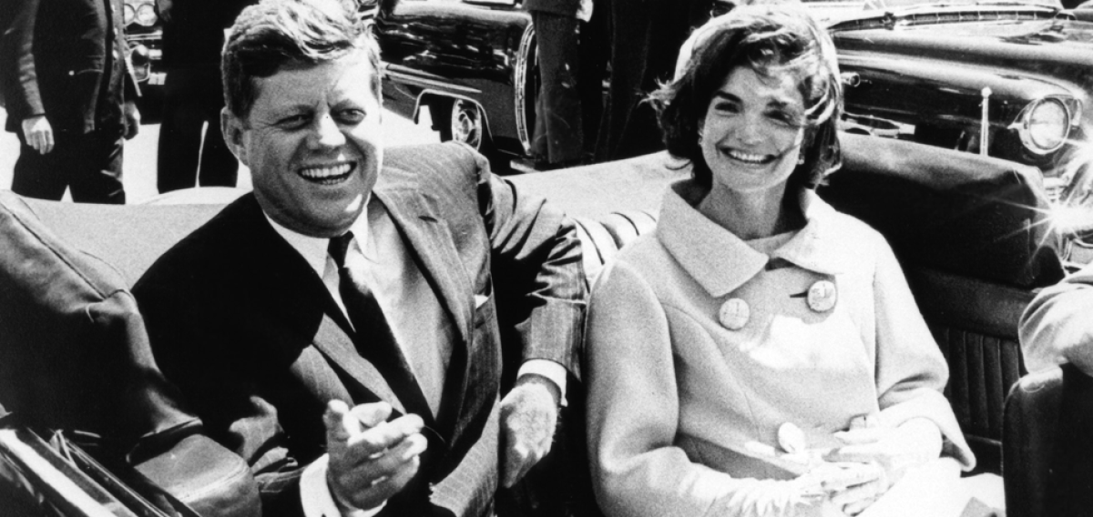 President John F. Kennedy and Jacqueline Kennedy in Dallas, Texas; 1963.