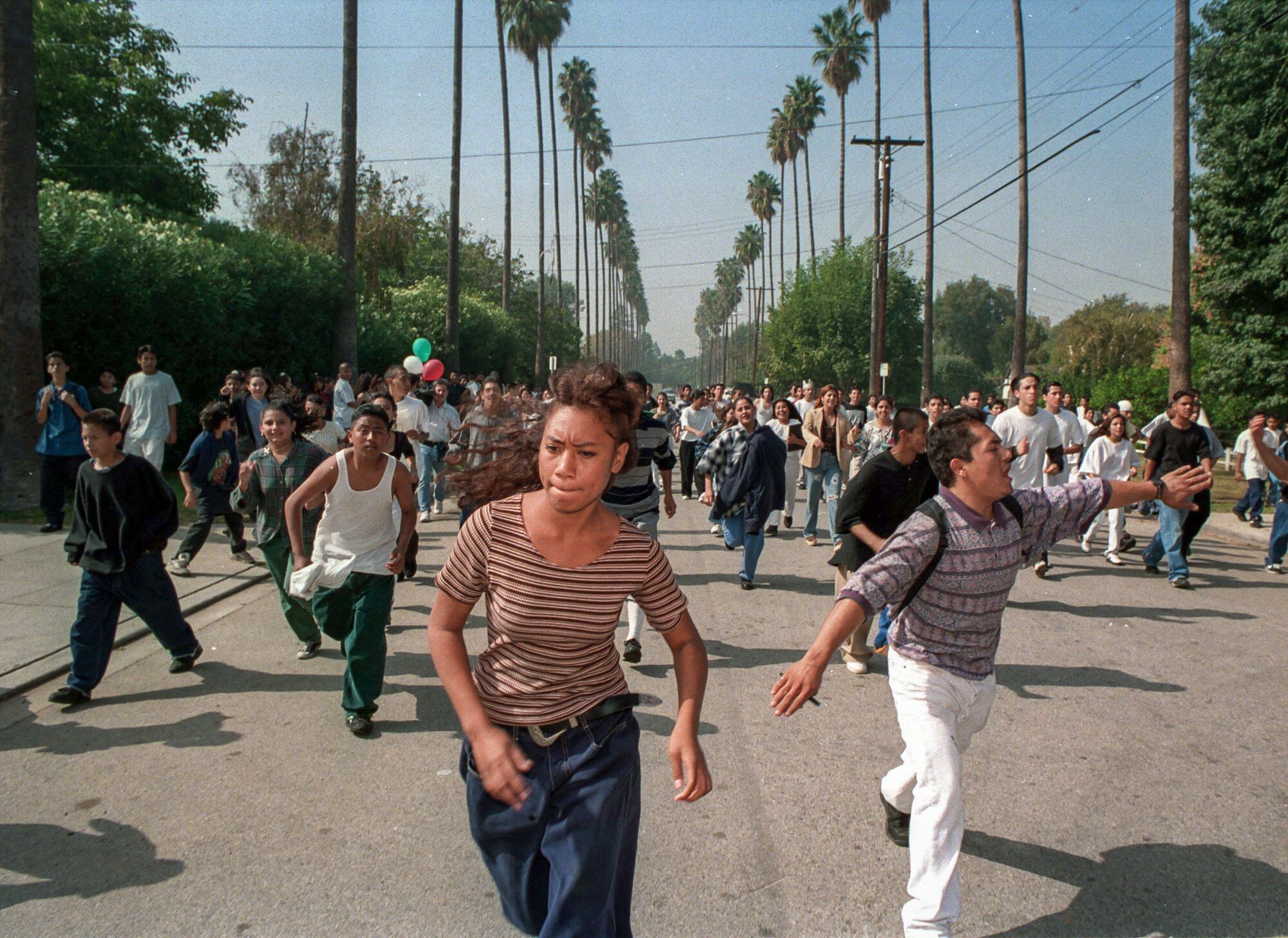 A student protest against Proposition 187 in Van Nuys on Oct. 28, 1994.