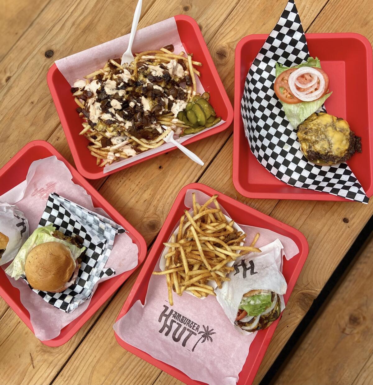 Dishes at newly opened Hamburger Hut in Leucadia.