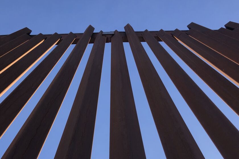 A new section of border wall outside Yuma, Arizona. President-elect Biden, has vowed "not another foot" of border wall.