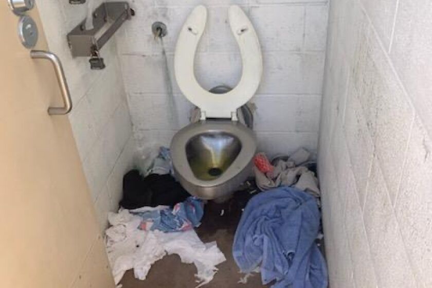 Resident Mike McCormack called this condition at the south restroom facility at La Jolla Shores' Kellogg Park "nuts."