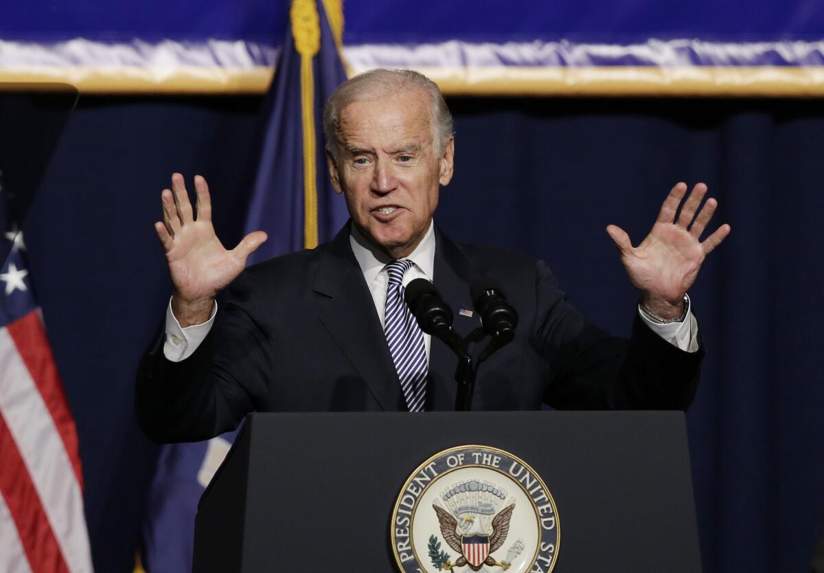 Vice President Joe Biden speaks at a labor rally Sept. 10, 2015 in New York.