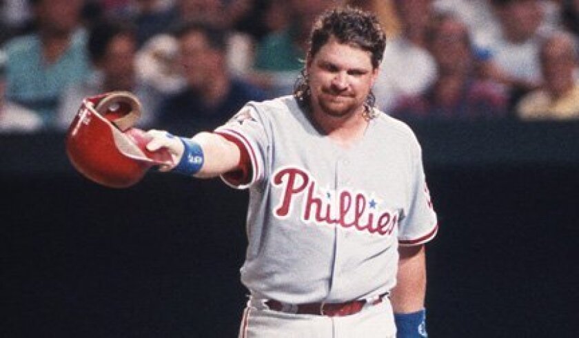 The Phillies' John Kruk considered it a victory that he was still standing after facing Randy Johnson in the 1993 All-Star Game.