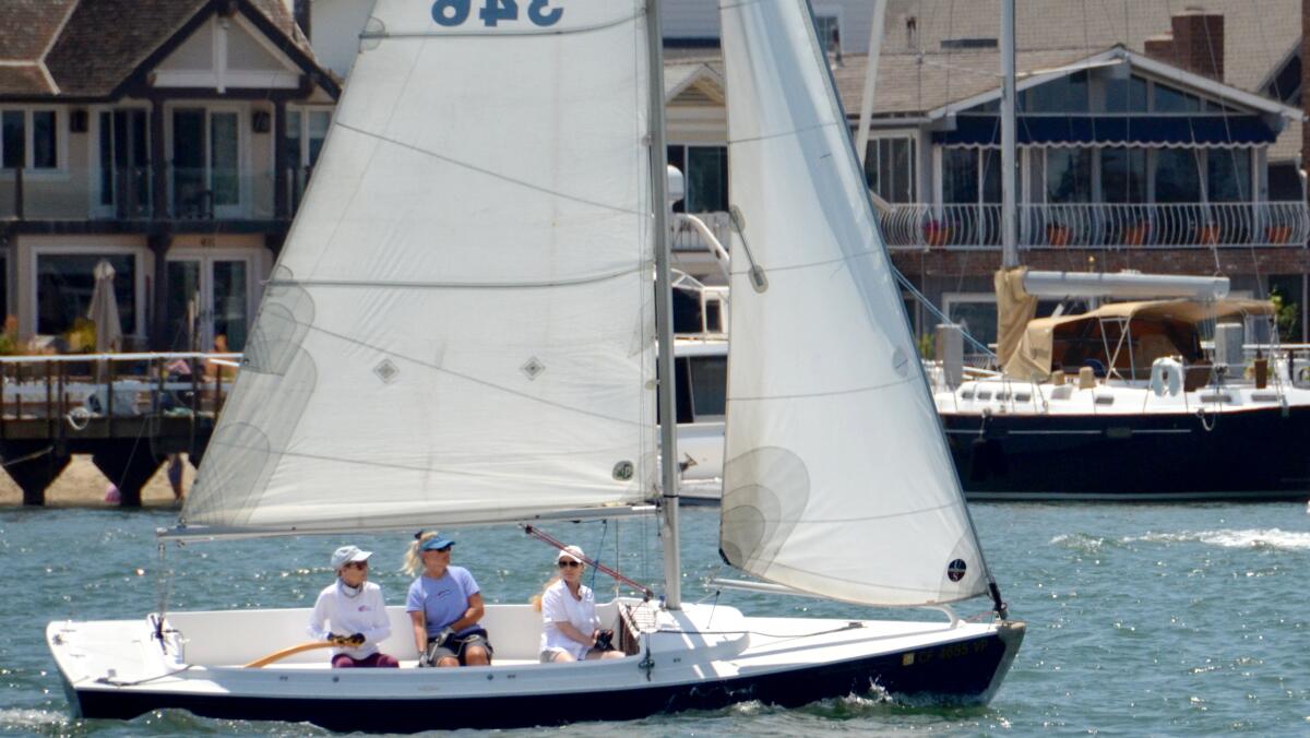  Jane Hoffner Horst, Merry Cheers and Susan Jennings compete for the Balboa Yacht Club.