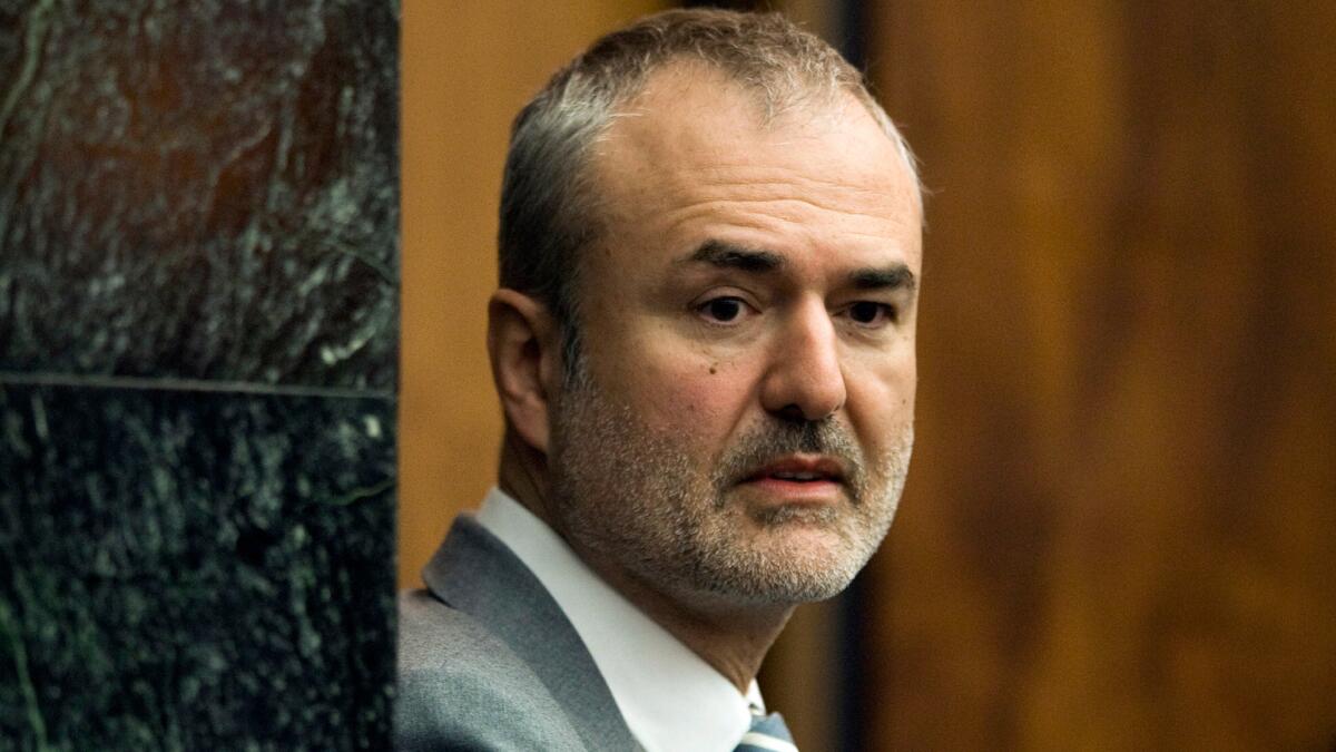 Gawker Media founder Nick Denton arrives in a courtroom in St. Petersburg, Fla. on March 16.