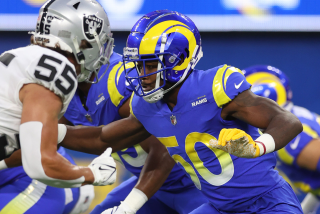 INGLEWOOD, CALIFORNIA - AUGUST 21: Ernest Jones #50 of the Los Angeles Rams.