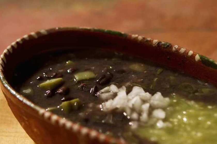 Black beans with nopalitos