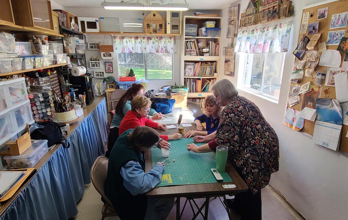 Michael Sue Nanos, right, leading an adult class. They are held periodically and always well-attended, she said.