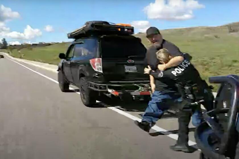 A Yucaipa Police officer was held in a headlock by a felon during a traffic stop. From the Fontana PD YouTube: The Primary officer fired one round in defense of the second officer. The convicted felon, Alan Metka (56), was in possession of a loaded firearm. Metka was transported to a local hospital, where he survived his injuries and has been charged with assault with a deadly weapon on a peace officer.