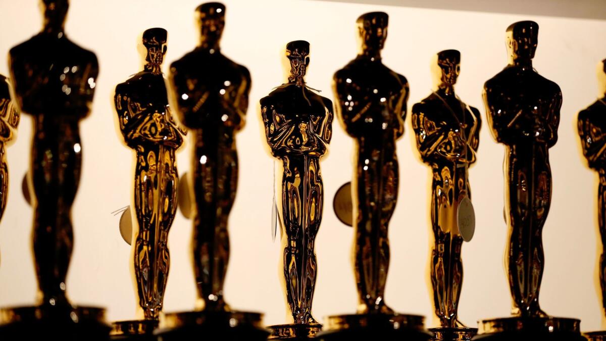 The Oscar Statues backstage at the 88th Academy Awards on Sunday, Feb. 28, 2016 at the Dolby Theatre at Hollywood & Highland Center in Los Angeles.