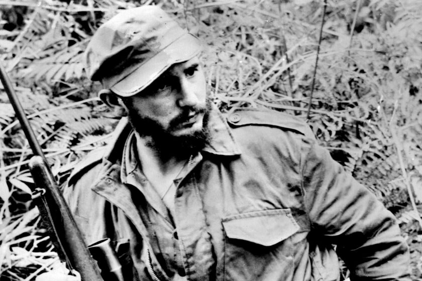 Fidel Castro as a young revolutionary in this undated photo, received by The Times in 1958.