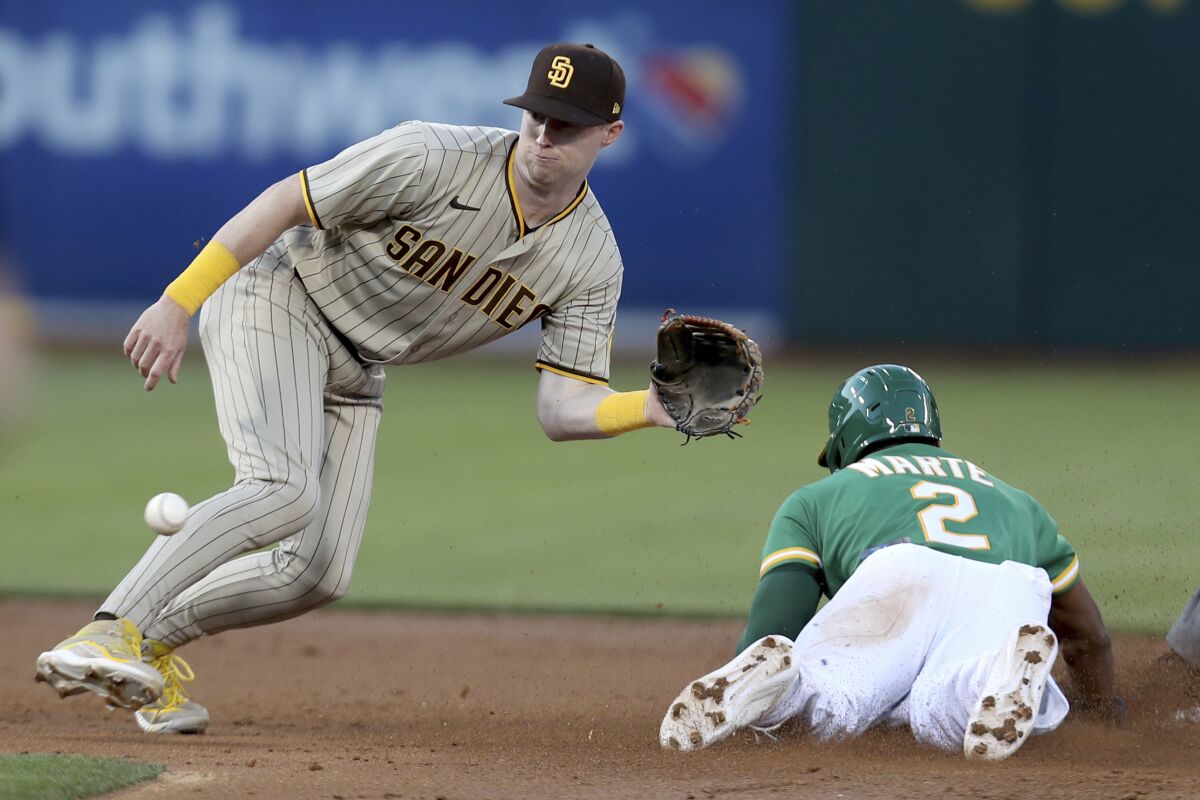 The Athletics' Starling Marte, the Padres' Jake Cronenworth