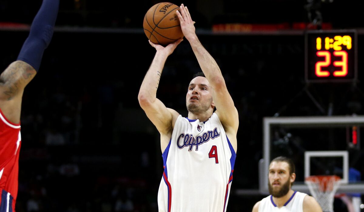 When Clippers guard J.J. Redick pulls up for a jumper, teammates are surprised when the shot doesn't go in.