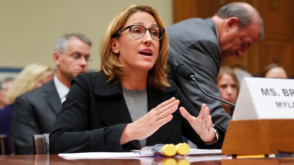 Mylan CEO Heather Bresch testifies on Capitol Hill in Washington, D.C., on Sept. 21 before the House Oversight Committee hearing on EpiPen price increases.