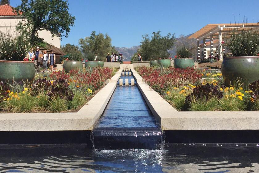 The Huntington Library, Art Collections and Botanical Gardens has cut the amount of lawn on its property in half and planted its new Koblik Education and Visitor Center, above, with California natives and dry-climate plants in order to combat the California drought.