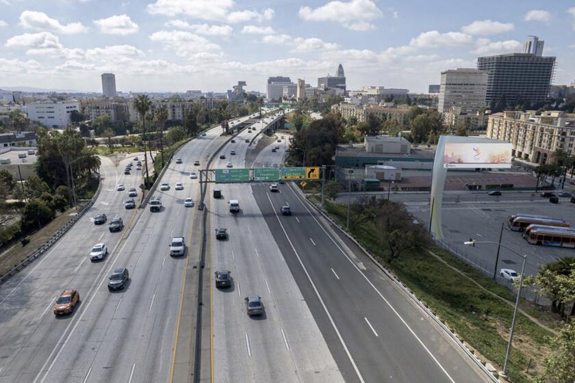 Artist rendering shows a proposed location for a digital billboard along the 101 Freeway in Los Angeles.