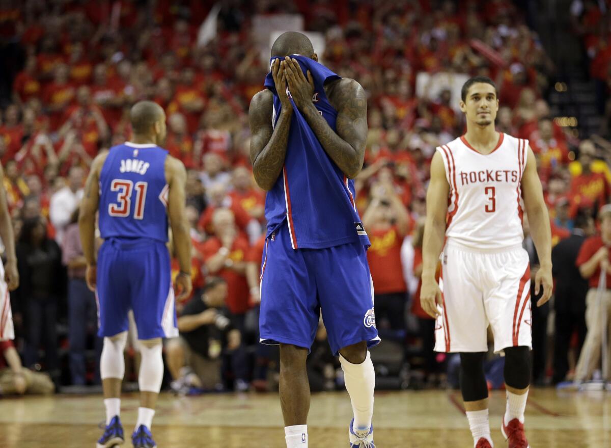 Clippers guard Jamal Crawford leaves the floor after Game 7 of the Western Conference semifinals against Houston on Sunday.