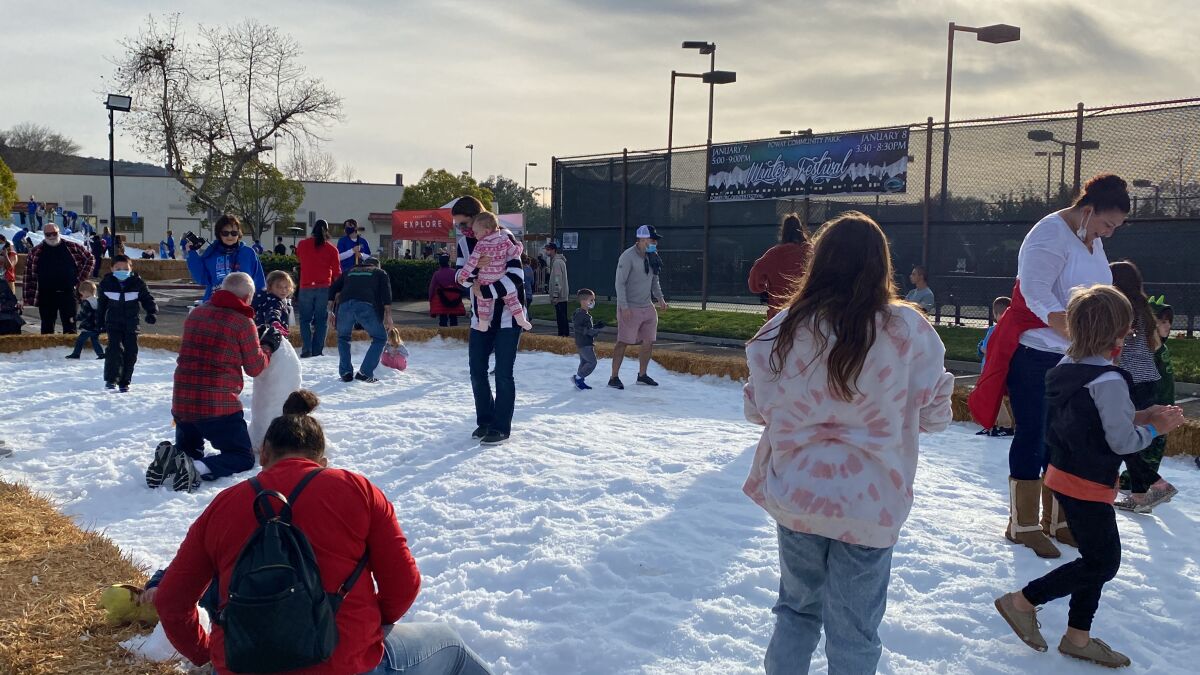 Poway will get some of the cold, white stuff — snow at the Winter Festival on Friday, Jan. 13 and Saturday, Jan. 14.