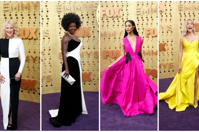 2019 Emmy trends included black and white color-blocking and candy-dish colors