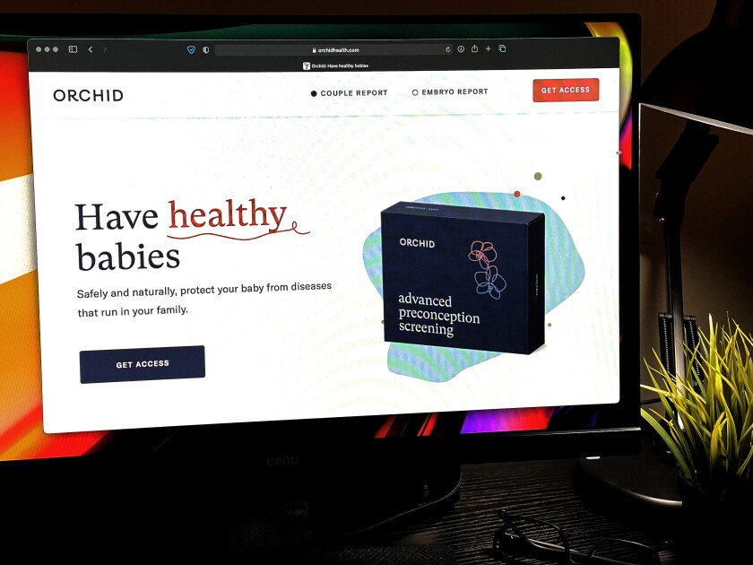 The home page of orchidhealth.com.