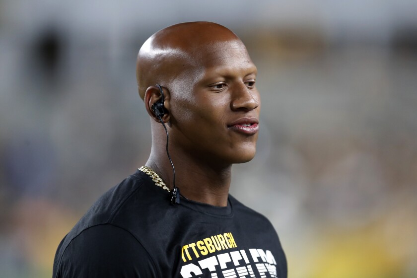 Steelers linebacker Ryan Shazier stands on the sidelines during a preseason game against the Tampa Bay Buccaneers on Aug. 9 in Pittsburgh.
