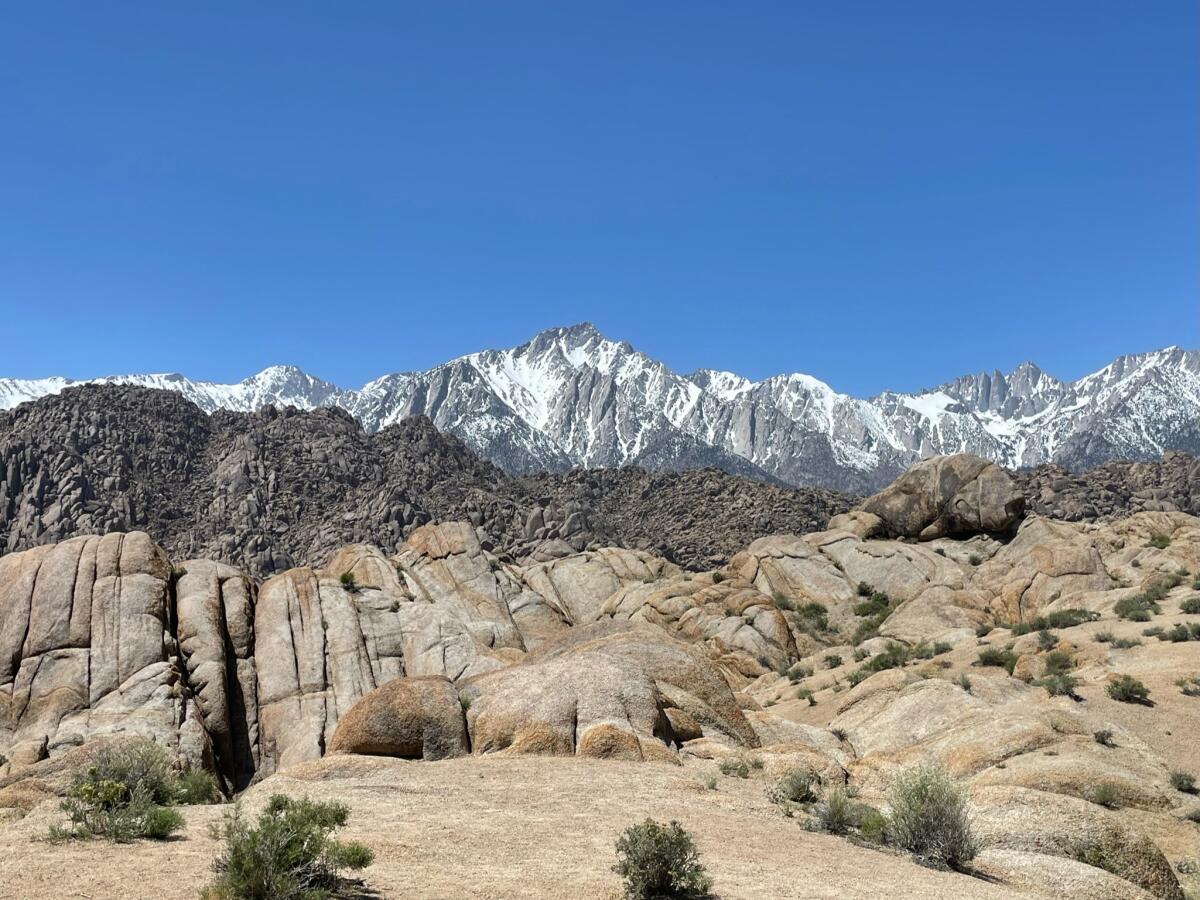 Rock formations in the Alabama Hills.
