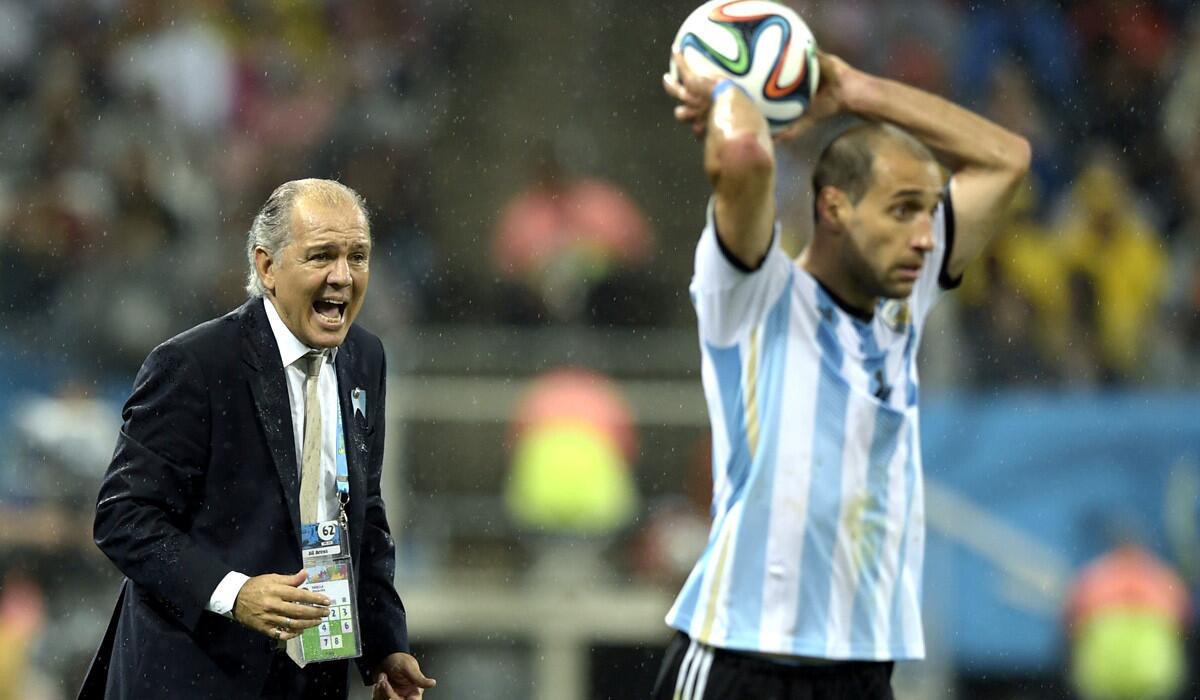 Coach Alejandro Sabella will get to tell midfielder Javier Mascherano and his Argentina teammates how they're the underdogs in the World Cup final against Germany.