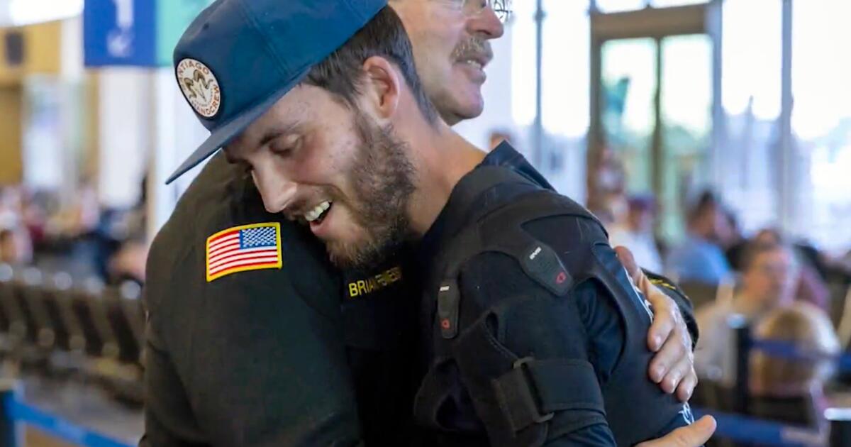 An OC firefighter who was feared paralyzed leaves the scene An OC firefighter who was feared paralyzed leaves the scene