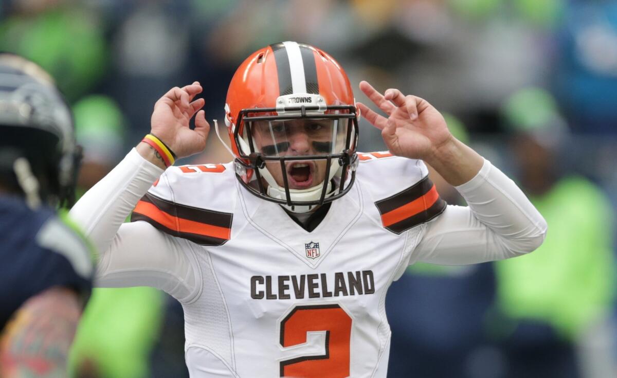 Quarterback Johnny Manziel plays for Cleveland against the Seahawks in Seattle on Dec. 20, 2015.