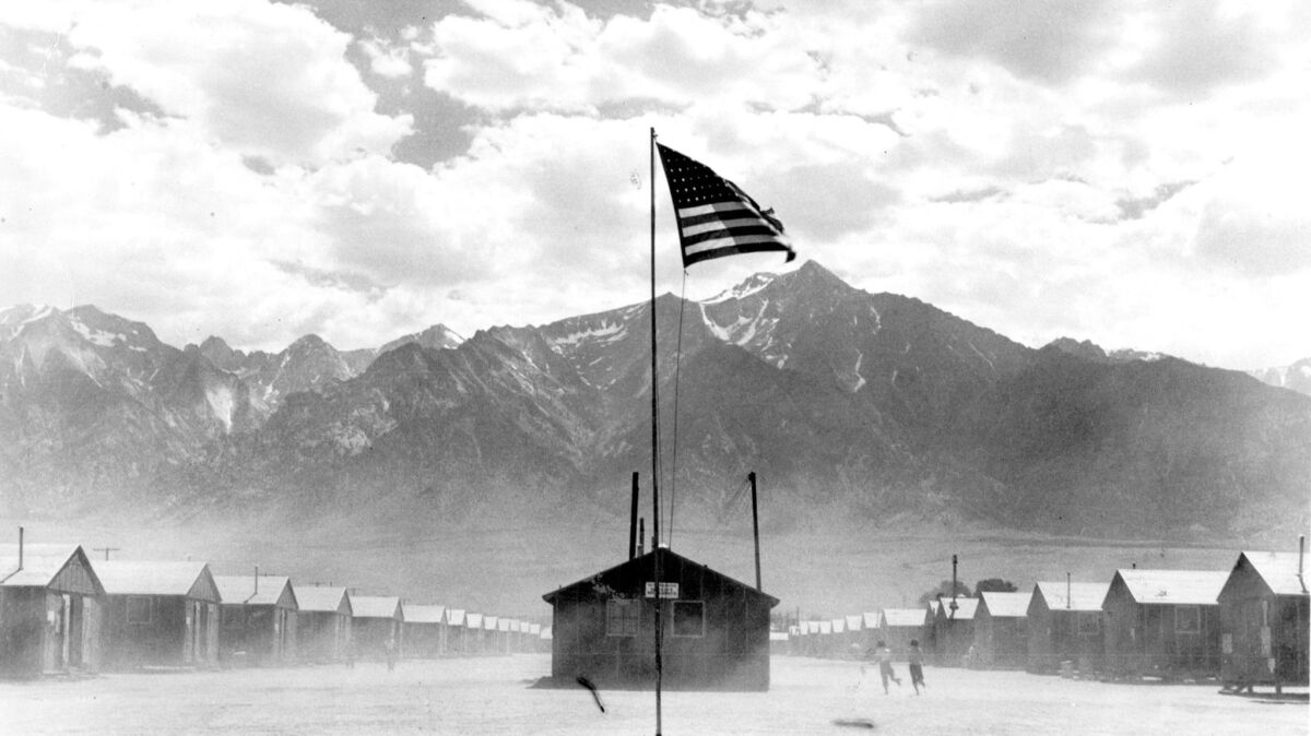 Scores of Japanese American families were held at the Manzanar Relocation Center under Executive Order 9066.