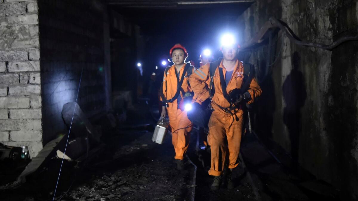 Rescuers worked through the night at the privately owned Jinshangou mine, where an explosion occurred before noon Monday, the New China News Agency reported.