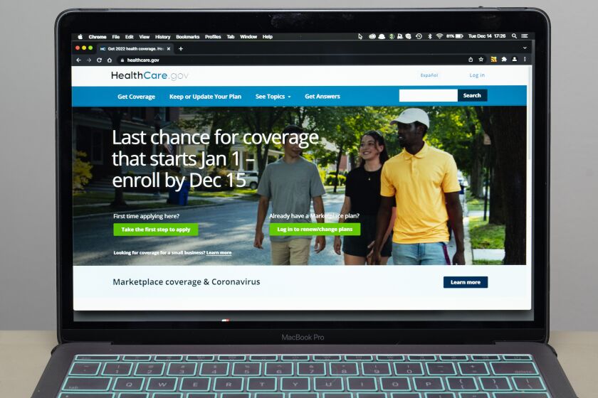 FILE - The healthcare.gov website is seen on Dec. 14, 2021, in Fort Washington, Md. A federal judge in Texas who previously ruled to dismantle the Affordable Care Act struck down a narrower but key part of the nation's health law Thursday, March 30, 2023, in a decision that opponents say could jeopardize preventive screenings for millions of Americans. (AP Photo/Alex Brandon, File)