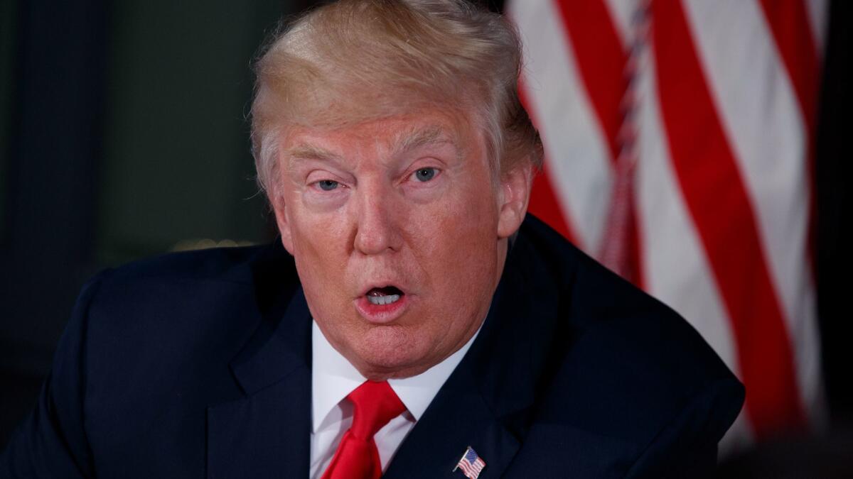 President Trump speaks during a briefing on the opioid crisis on Aug. 8, 2017, at Trump National Golf Club in Bedminster, N.J.