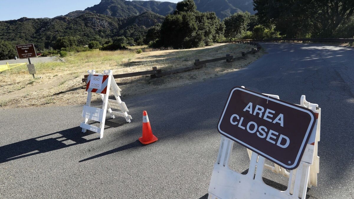 A campground at Malibu Creek State Park in Calabasas is closed until further notice. Officials are investigating Friday's shooting death of a man who was camping with his daughters.