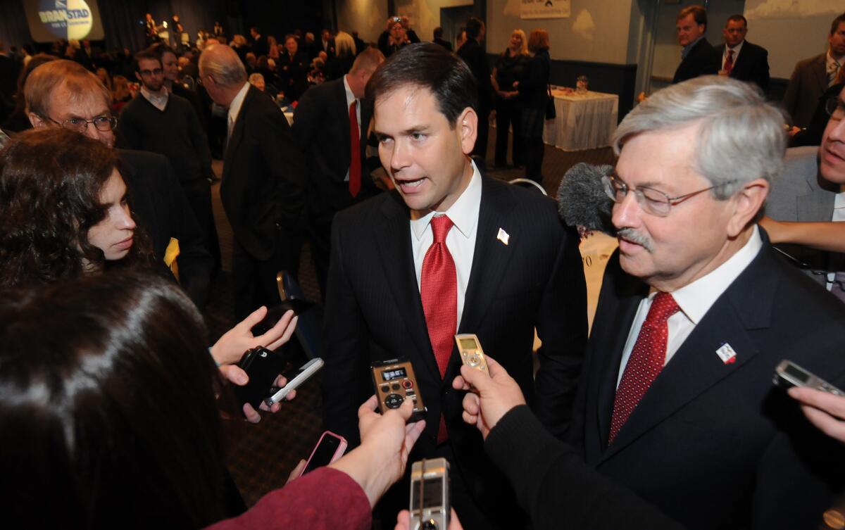 Sen. Marco Rubio (R-Fla.), seen above at a Nov. 17 fundraiser, sought in a recent speech to recover the GOP¿s lost standing as a champion of the middle class -- in part by invoking that phrase no fewer than 34 times.