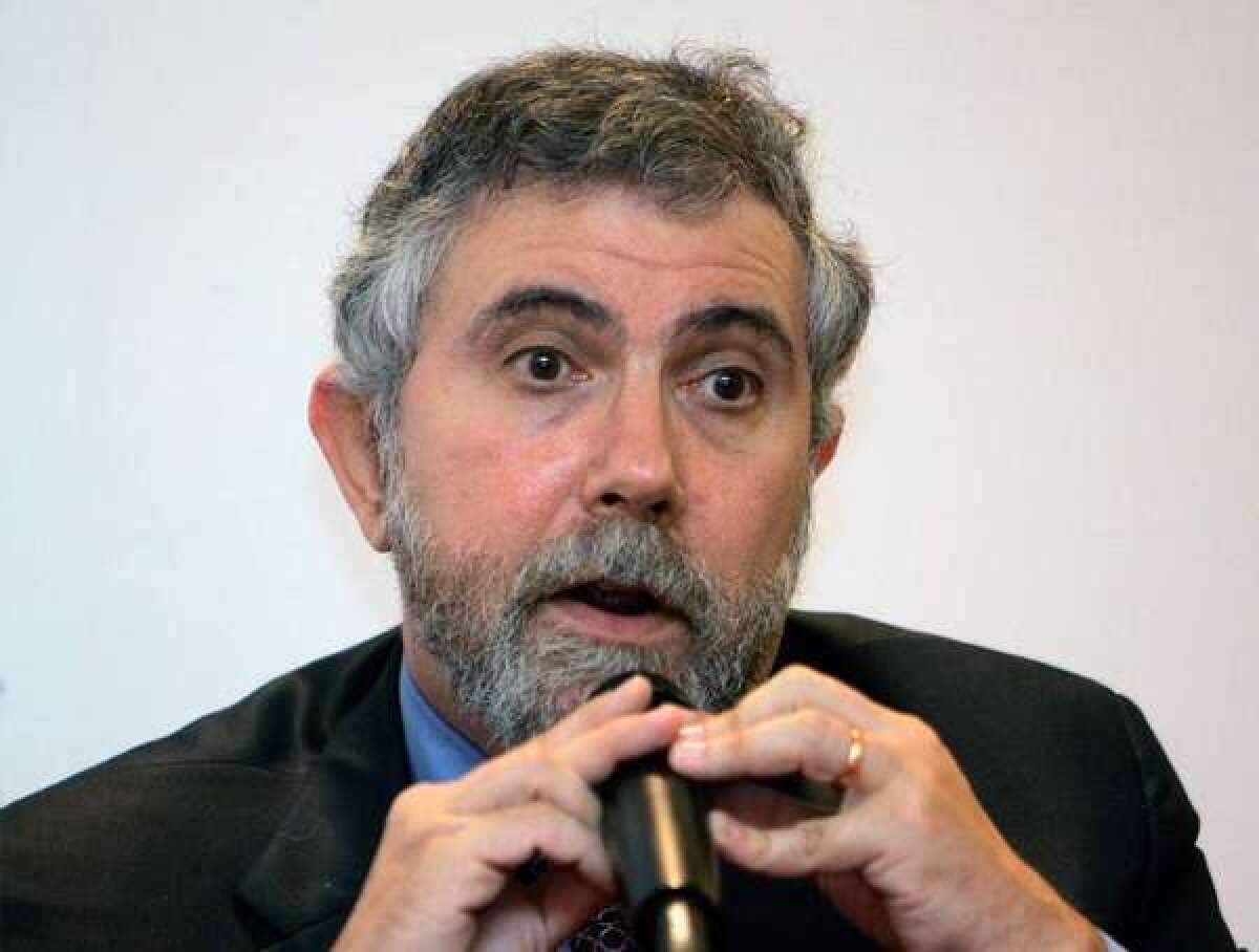 Nobel Prize-winning economist Paul Krugman speaking during a news conference at the World Capital Markets Symposium in Kuala Lumpur in 2009.