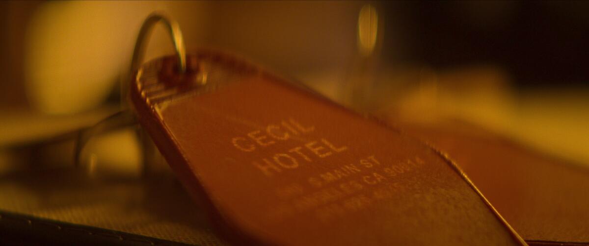 A room key from the Cecil Hotel