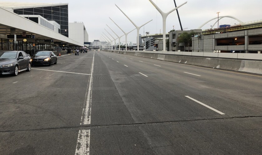 A traffic-free Terminal 5 arrivals level at LAX 
