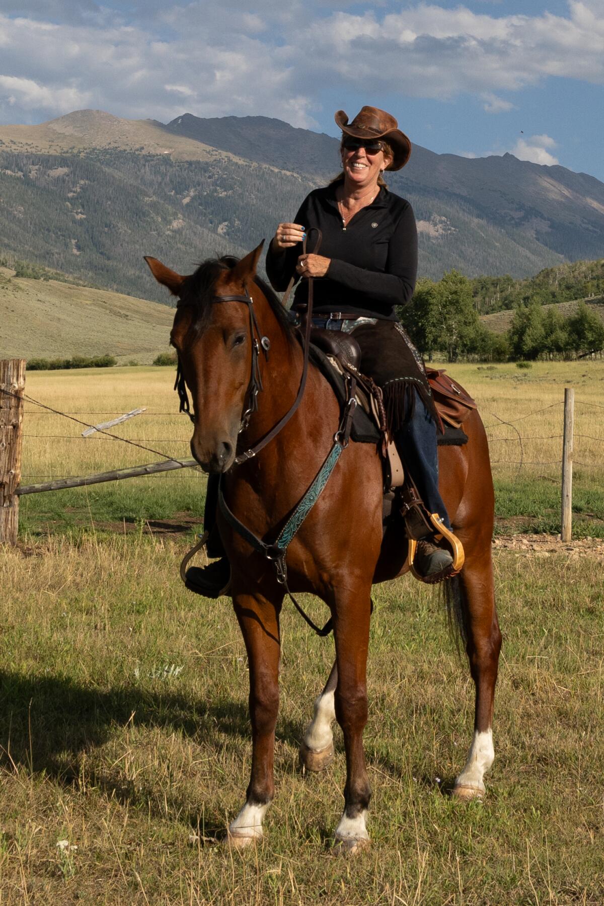 Karin Vardaman, on horseback, has been appointed the new executive director of Laguna Canyon Foundation.