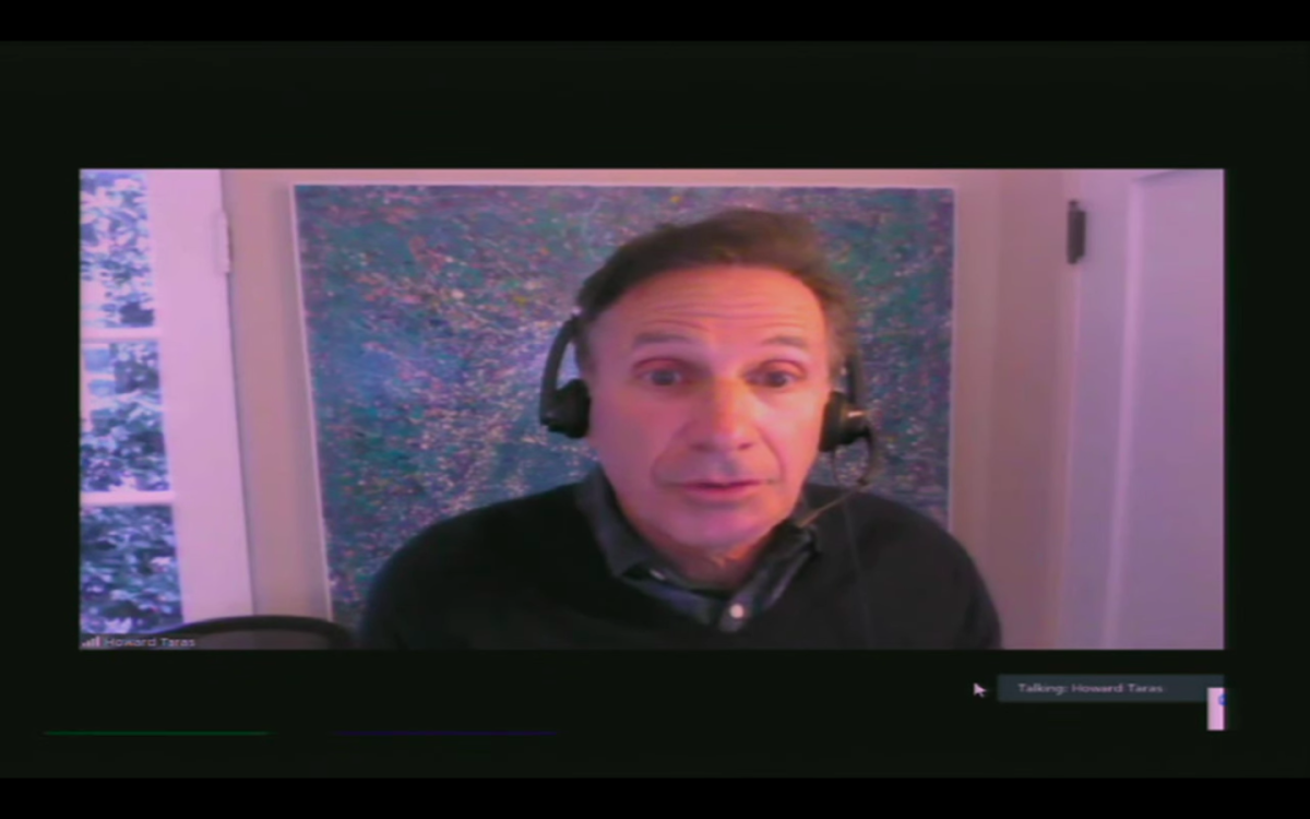 Dr. Howard Taras, San Diego Unified's district physician, during an online school board meeting