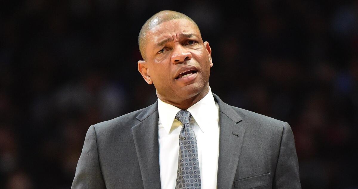 Doc Rivers reacts to a Clipper foul during a 100-99 loss to the Oklahoma City Thunder on Monday.