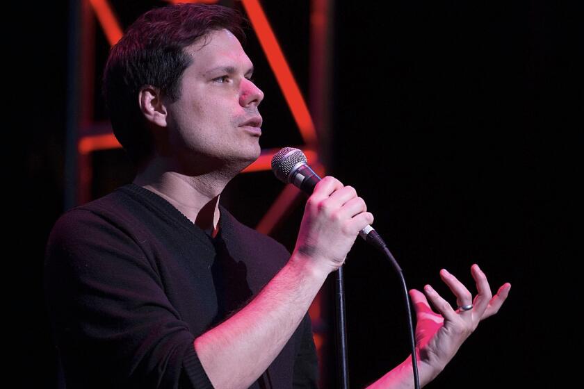 Comedian Michael Ian Black performs on stage during the Moontower Comedy Festival in Austin, Texas.