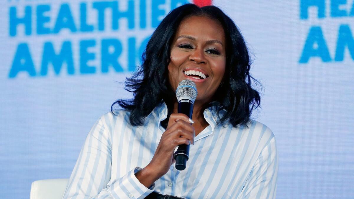Former First Lady Michelle Obama, shown in 2017, tweeted Sunday that her memoir, one of the most highly anticipated books in recent years, is coming out Nov. 13.