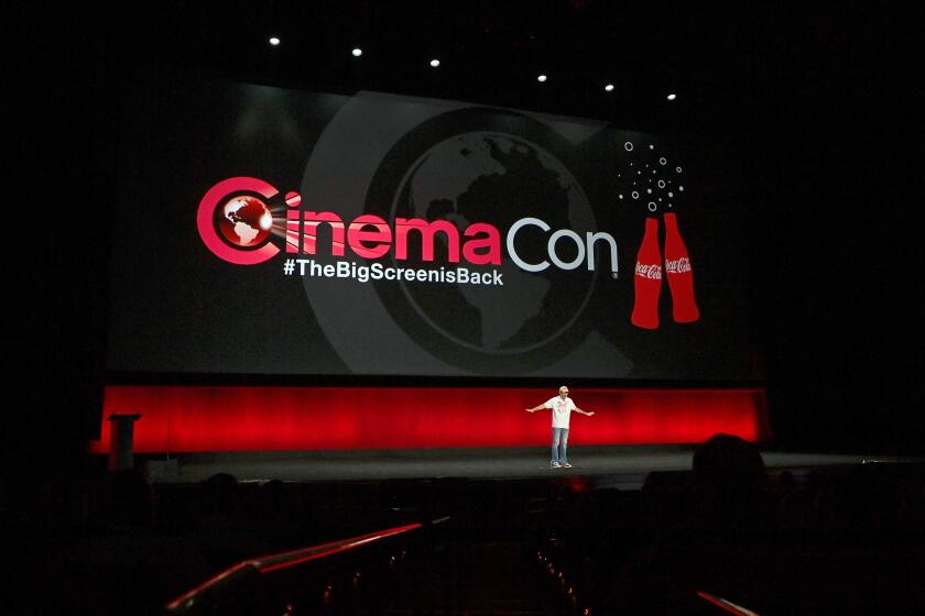 LAS VEGAS, NEVADA - AUGUST 23: CinemaCon Managing Director Mitch Neuhauser speaks onstage during CinemaCon 2021 Opening Night Event: The Big Screen is Back and Sony Pictures Entertainment Presentation at The Colosseum at Caesars Palace during CinemaCon, the official convention of the National Association of Theatre Owners, on August 23, 2021 in Las Vegas, Nevada. (Photo by David Becker/Getty Images for CinemaCon)