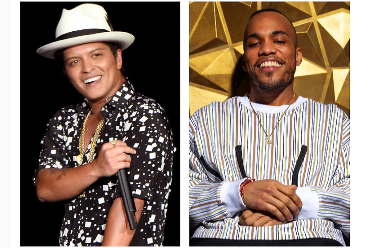 A split image of Bruno Mars and Anderson .Paak