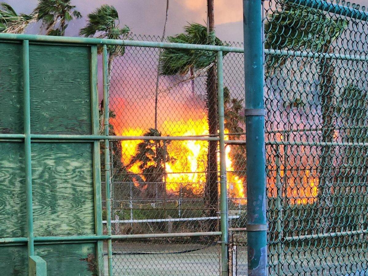 A photo of the fire as Terry Weaver was evacuating his home.