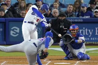 Los Angeles Dodgers' Freddie Freeman hits a home run against New York Mets pitcher David Peterson on April 17, 2023.